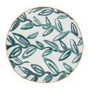 Good Morning plate Leaves Aqua