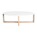 Ovale marmeren salontafel - Wit