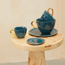 Good Morning cup Cappuccino / Tea Blue Green (set 4)