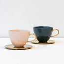 Good Morning cup Cappuccino / Tea Blue Green (set 4)
