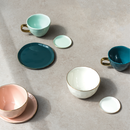 Good Morning cup Cappuccino / Tea Blue Green (set 4)