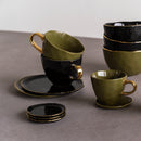 Good Morning plate Ø9 cm Black (set 4)