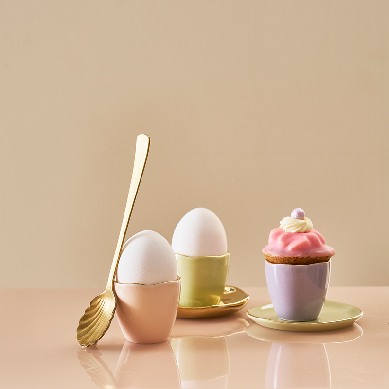 Good Morning egg cup pale old pink gift set 2