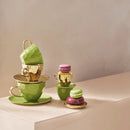 Good Morning Cup Cappuccino/Tea and Plate evergreen sprig in gift pack