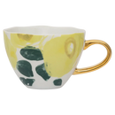Good Morning cup Cappuccino/Tea Floral Art, Limelight
