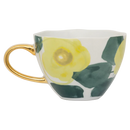 Good Morning cup Cappuccino/Tea Floral Art, Limelight