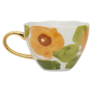 Good Morning cup Cappuccino/Tea Floral Art, Caramel
