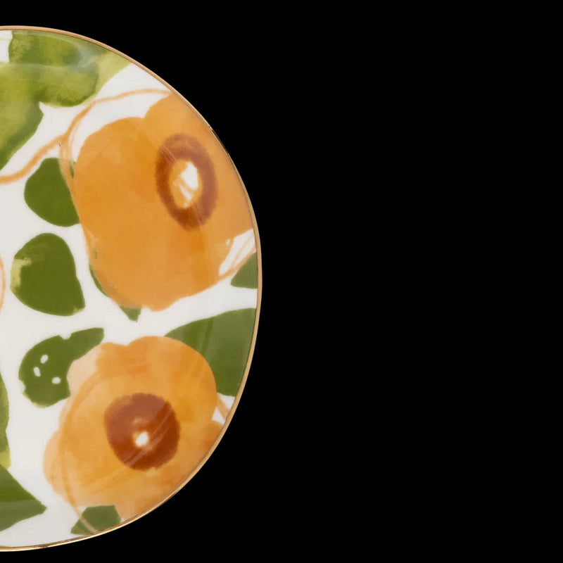 Good Morning plate Floral Art Caramel
