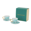 Good Morning Cup Cappuccino/Tea and Plate Valuri Emerald Green in gift pack