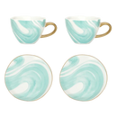 Good Morning Cup Cappuccino/Tea and Plate Valuri Emerald Green in gift pack