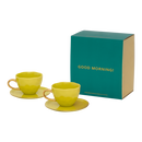 Good Morning cup Cappuccino/Tea and Plate Lime light in gift pack