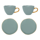 Good Morning Cup Cappuccino/Tea and Plate Papaya/slate in gift pack