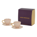 Good Morning Cup Cappuccino/Tea and Plate Papaya/Old Pink in gift pack