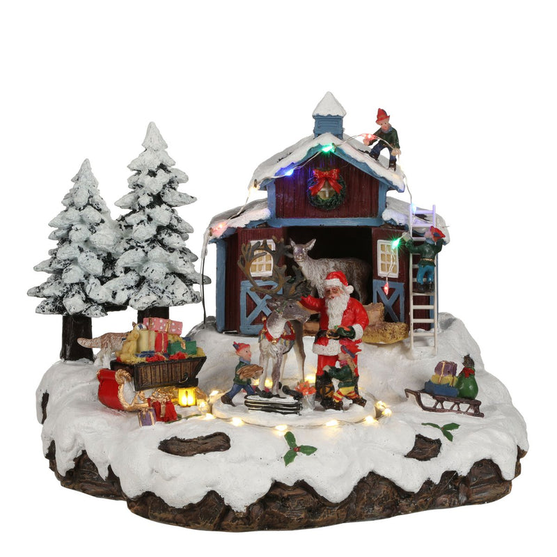 LuVille Kerstdorp Miniatuur Santa's dorp met Rendier
