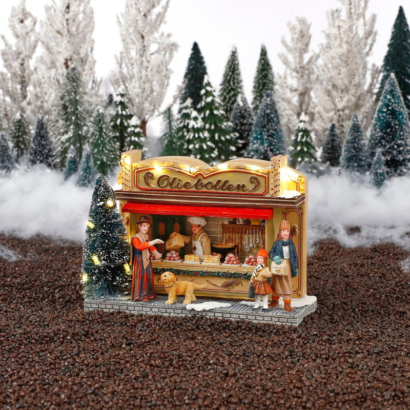 LuVille Kerstdorp Miniatuur Oliebollenkraam