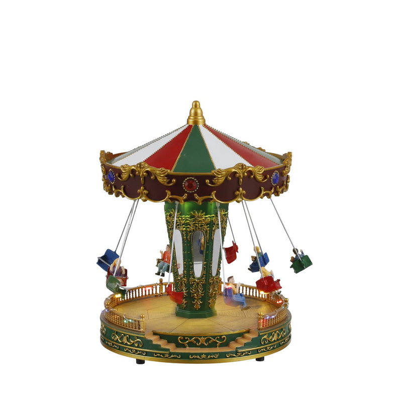 LuVille Kerstdorp Miniatuur Kermisattractie Zweefmolen