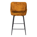 Fal LOW Velvet Rust Bar Stool Black Metal Leg