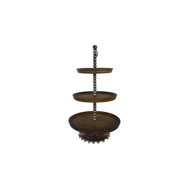 Etagere nikkel hout