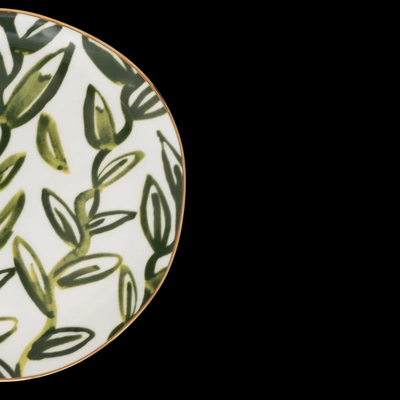 Good Morning plate Leaves Evergreen Sprig