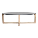 Ovale marmeren salontafel - zwart