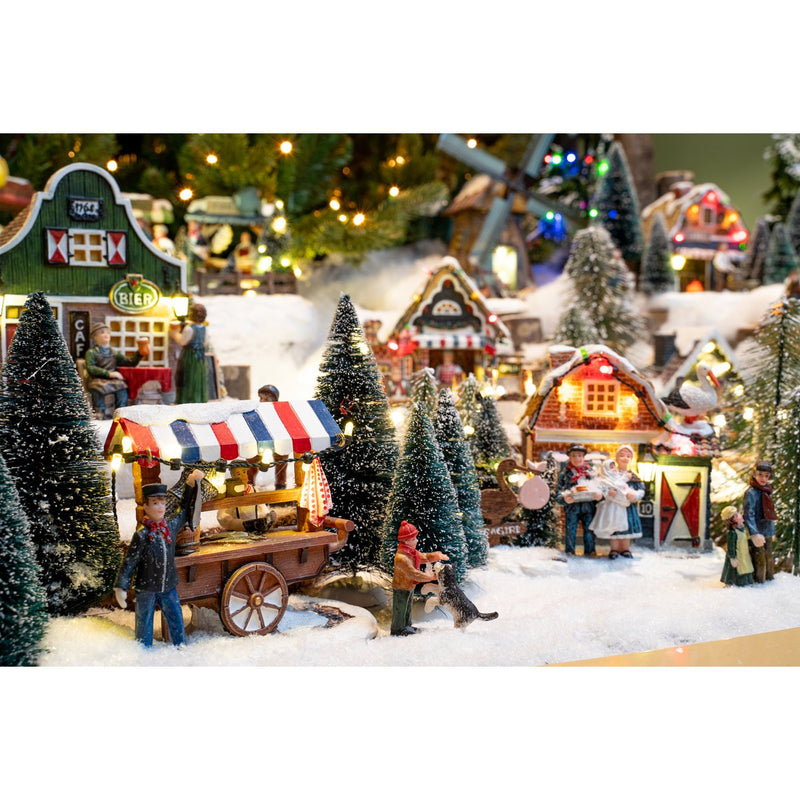 LuVille Kerstdorp Miniatuur Bristle Bomen - 21 Stuks