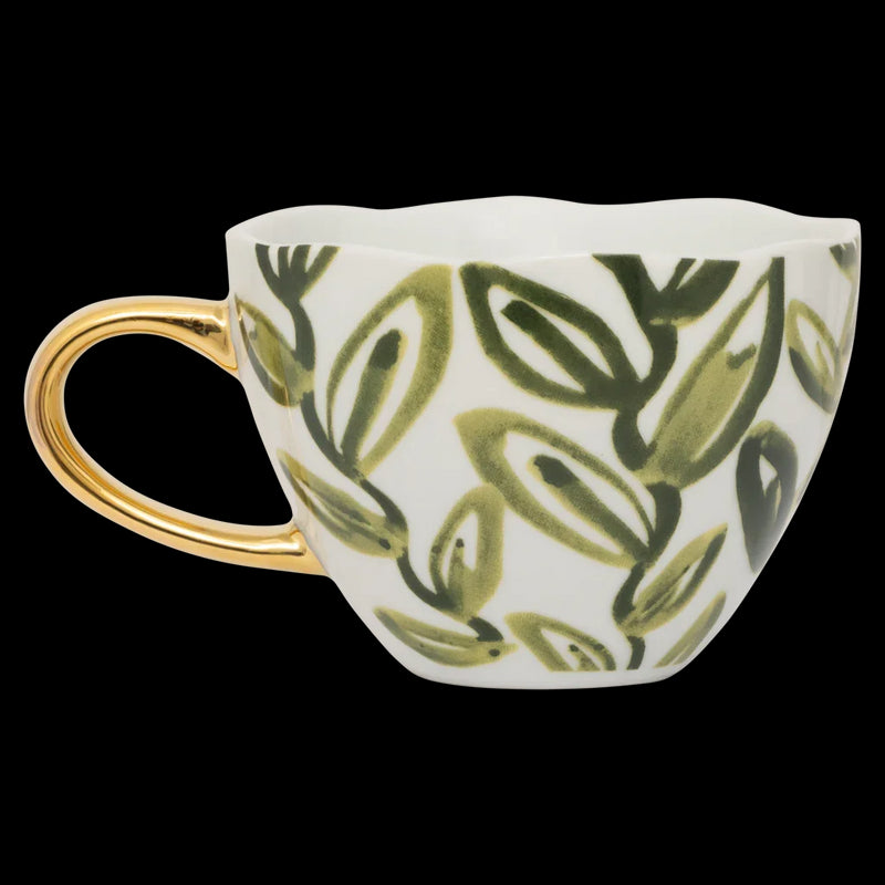 Good Morning cup Leaves Evergreen Sprig