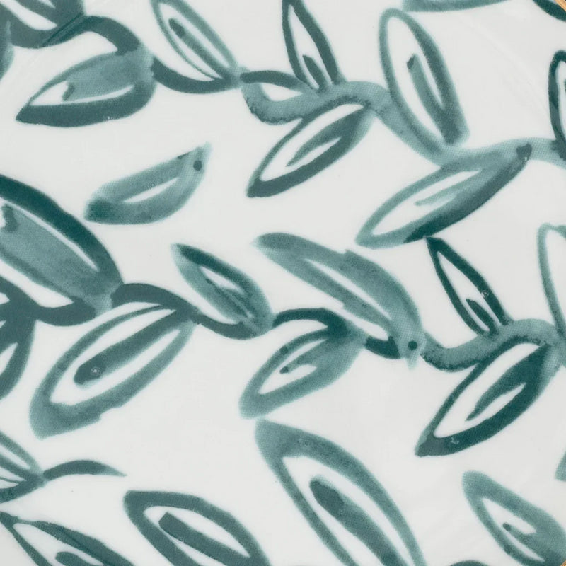 Good Morning plate Leaves Aqua