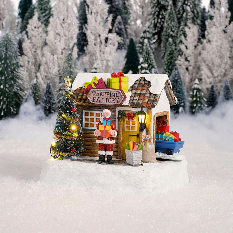 LuVille Kerstdorp Miniatuur Inpakfabriek