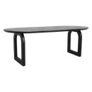 Bullnose eettafel zwart open onderstel