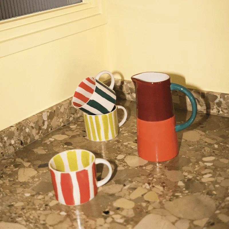 LINDA. x UNC mug Tazza with printed stripes inside & outside B
