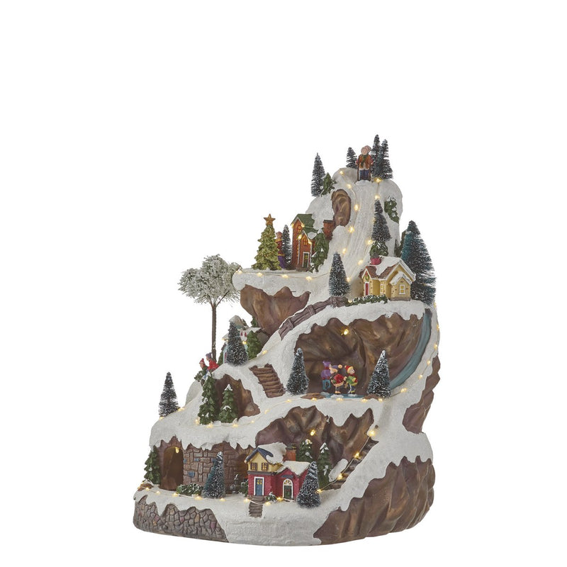 LuVille Kerstdorp Miniatuur Skipiste