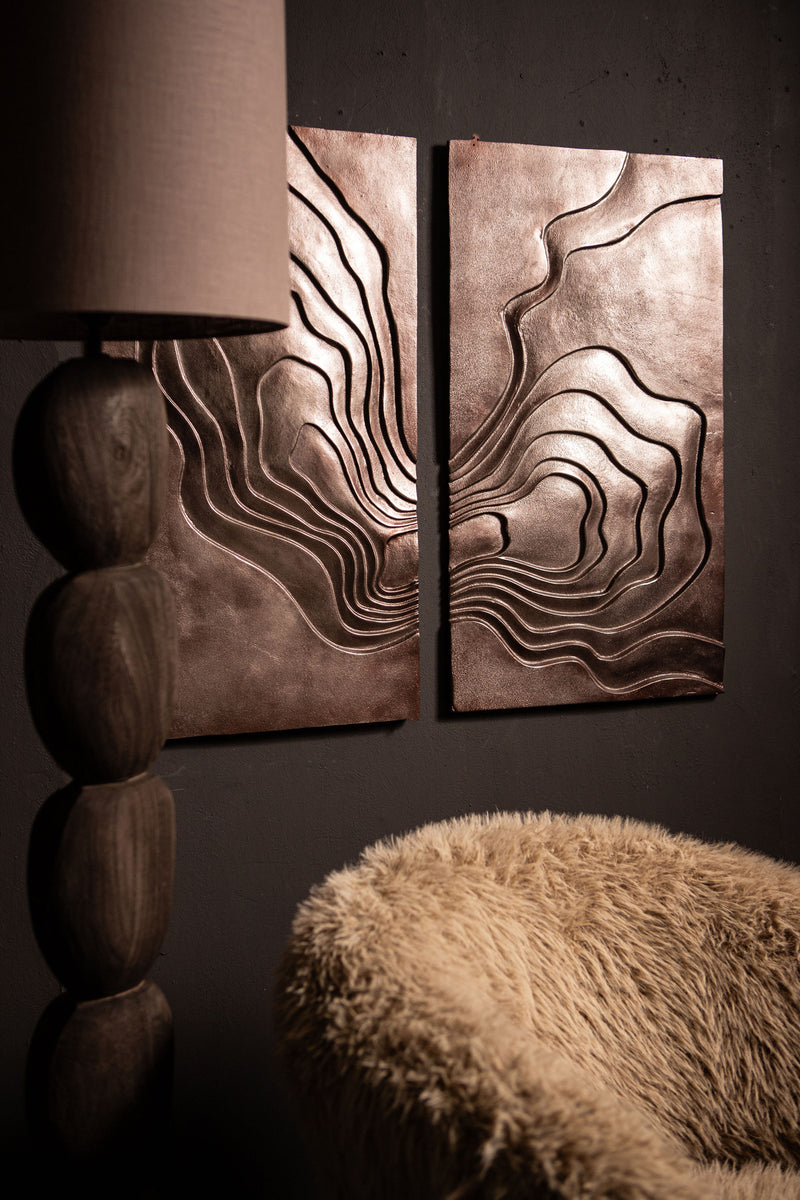 Erike Bronze Casted Alu Wall Panel Wave In 2 Parts