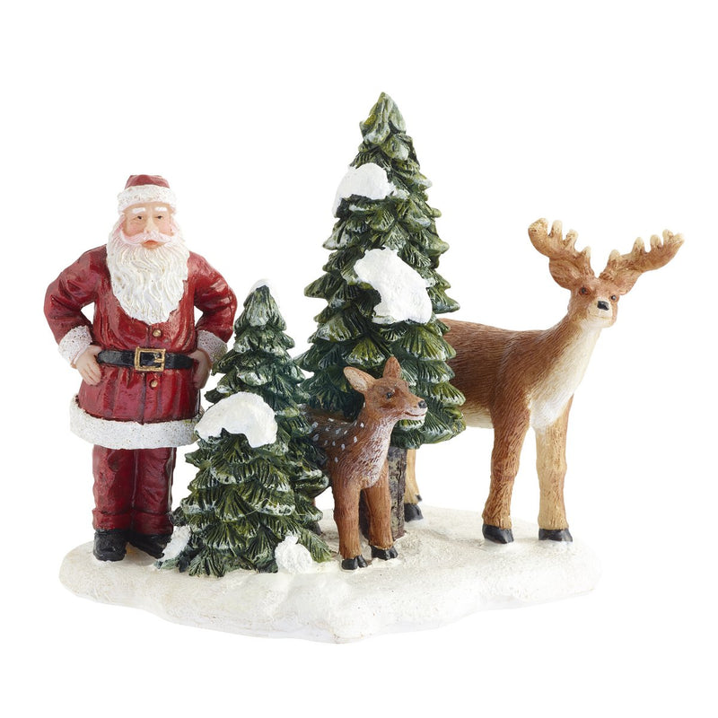 LuVille Kerstdorp Miniatuur Kerstman met Herten