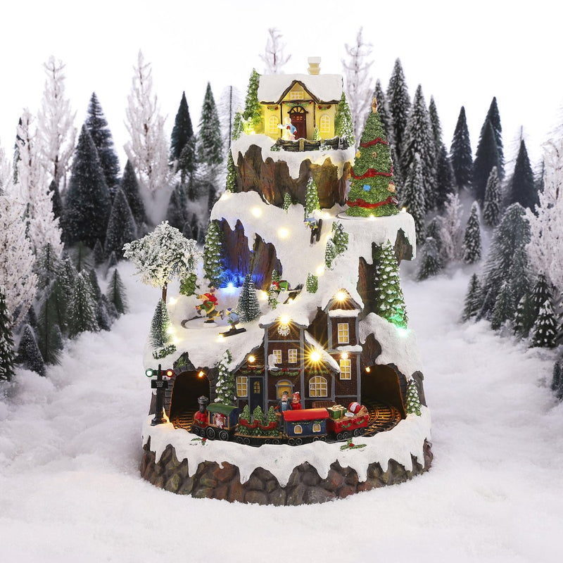 LuVille Kerstdorp Miniatuur Bergdorpje met Trein