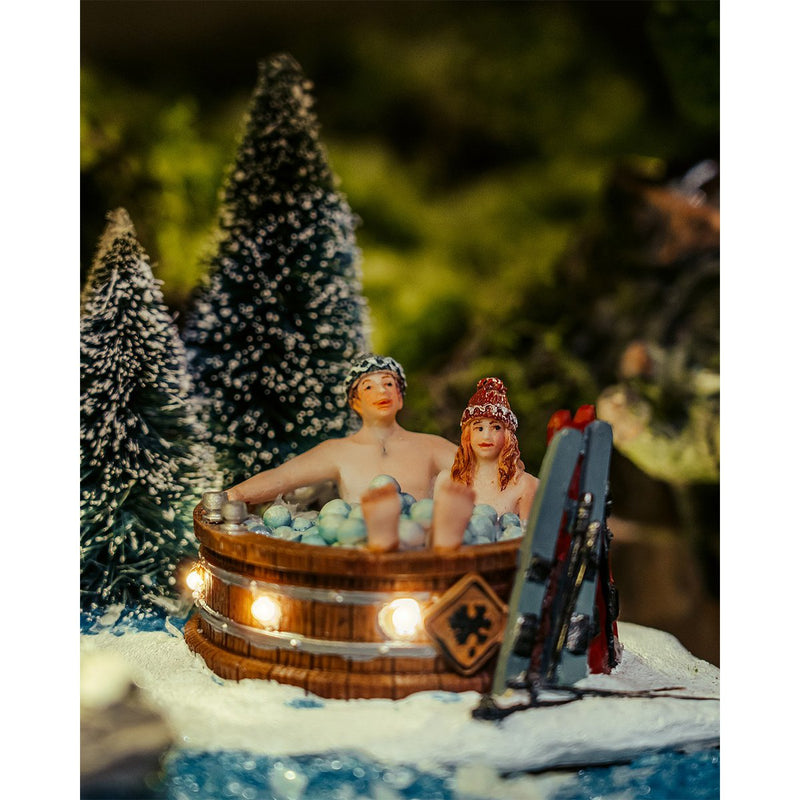 LuVille Kerstdorp Miniatuur Bubbelbad in het Bos