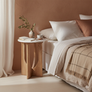 Kuching bijzettafel marmer wit