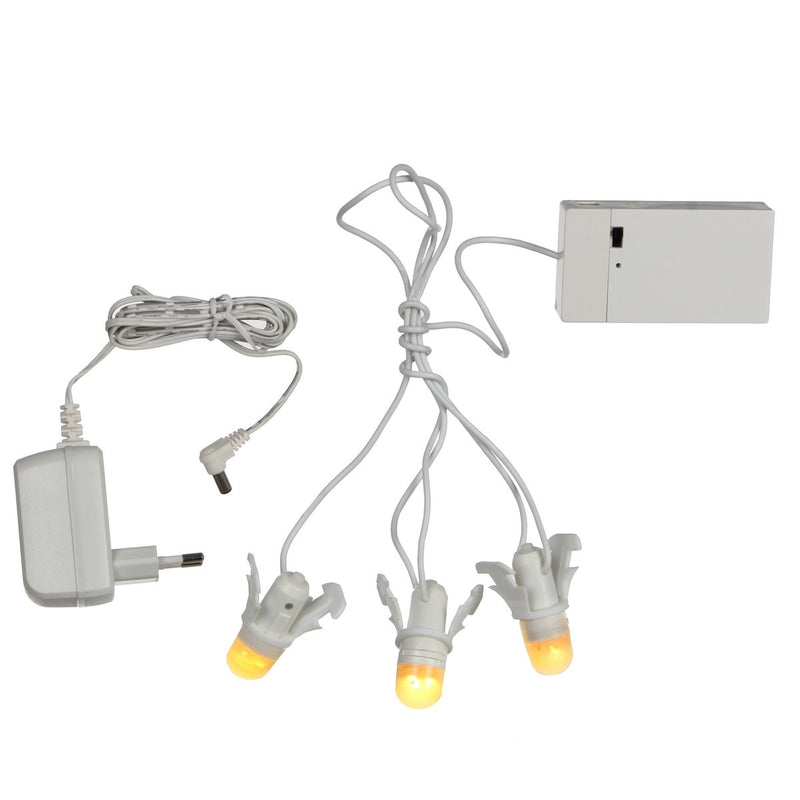 LuVille Kerstdorp Miniatuur Gloeilampenketting - 3 lampjes - L15 cm