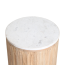 Malakka bijzettafel marmer wit