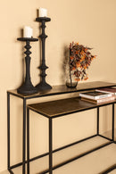 Kae Gold Alu Black Iron Rectangular Sidetable Set 2