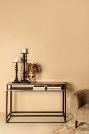 Kae Gold Alu Black Iron Rectangular Sidetable Set 2