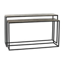 Kae Gold Alu Black Iron Rectangular Sidetable Set 2