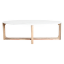 Ovale marmeren salontafel - Wit