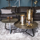 Kae Gold Alu Black Iron Round Coffee Table M