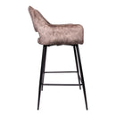 Fallon Velvet Brown Bar Stool Black Metal Leg KD