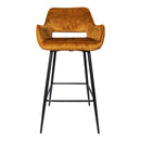 Fallon Velvet Rust Bar Stool Black Metal Leg KD