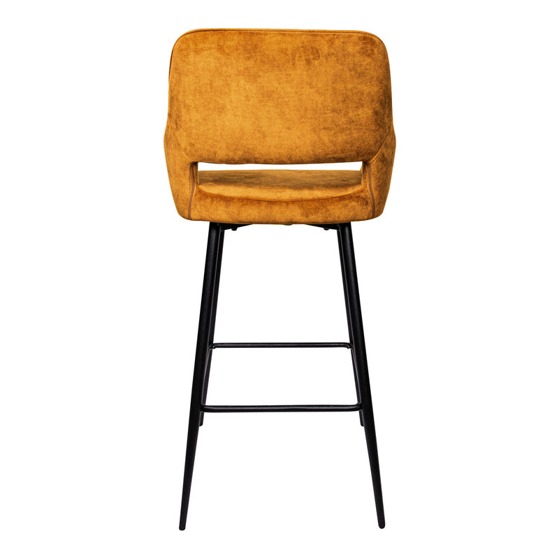 Fallon Velvet Rust Bar Stool Black Metal Leg KD