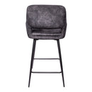 Fal LOW Velvet Anthracite Bar Stool Black Metal Le