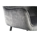 Fal LOW Velvet Anthracite Bar Stool Black Metal Le