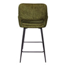 Fal LOW Velvet Green Bar Stool Black Metal Leg KD