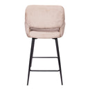 Fal LOW Velvet Khaki Bar Stool Black Metal Leg (set 2)